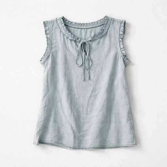 Billy T Tops - 0251 **BILLY T** NWT Size Small Soft light blue denim sleeveless shirt.